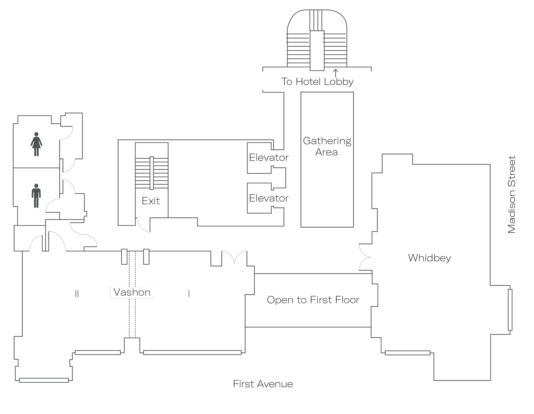 a black and white drawing of a building